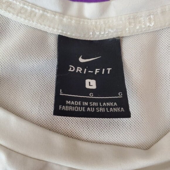 NIKE Pro‎ Intertwist Muscle Tank Top Womens Large L White Black Tulip Back Train - Picture 3 of 9